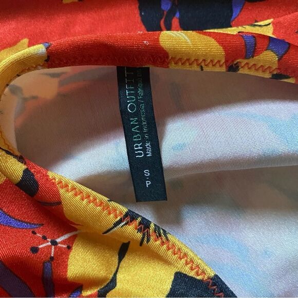 Urban Outfitters Racerback Bodycon Dress Vibrant Hibiscus Floral Bright Small - Picture 8 of 11